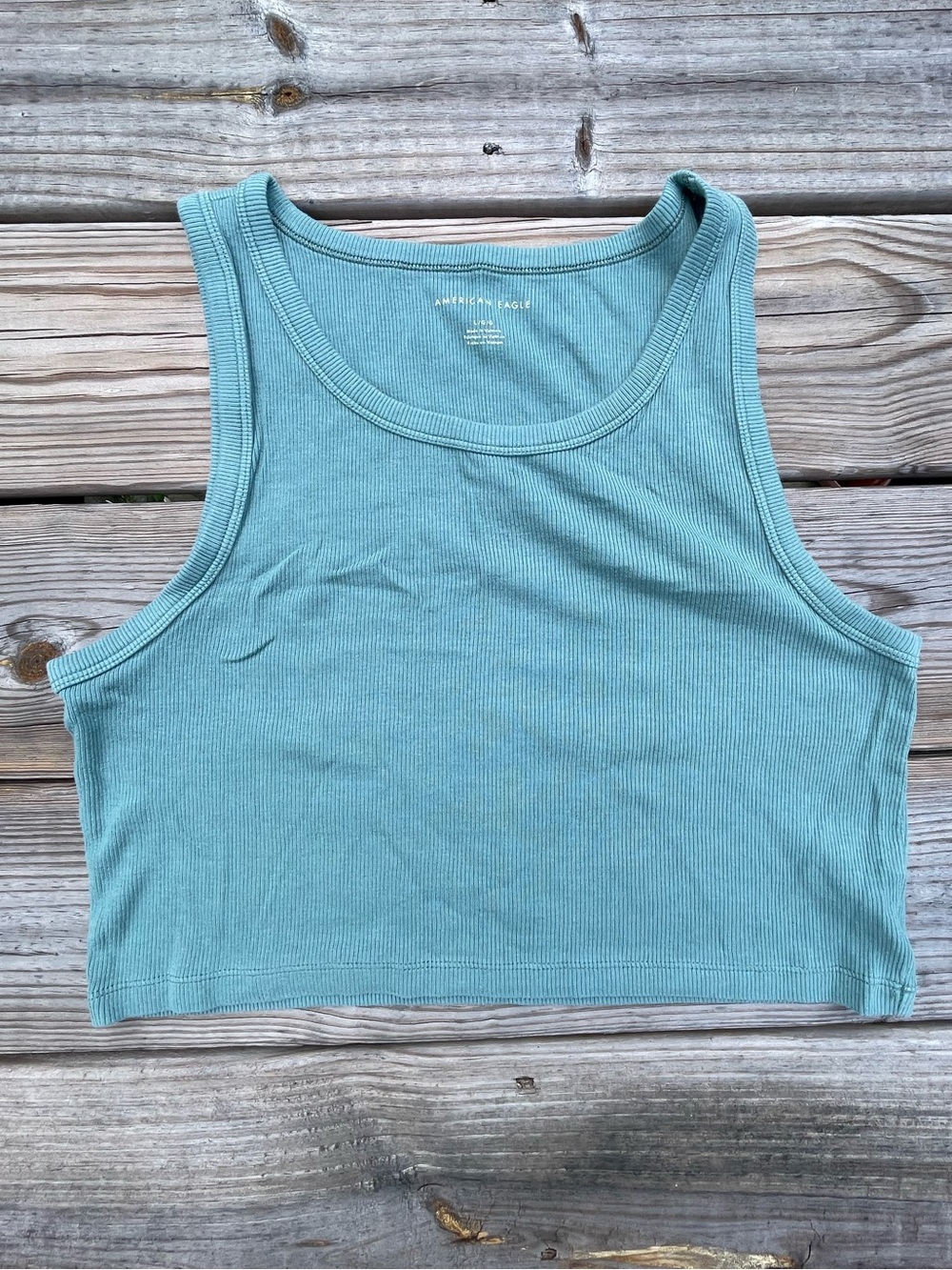 AE sage green cropped tank